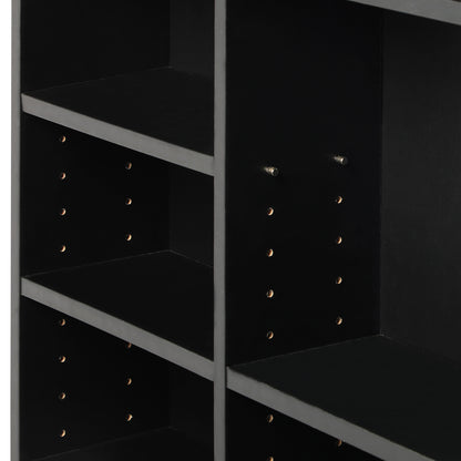 Oikiture Bookcase Bookshelf 1044 CD/DVD Rack Wooden Shelving Unit Display Shelf-Black-Bookcases &amp; Shelves-PEROZ Accessories