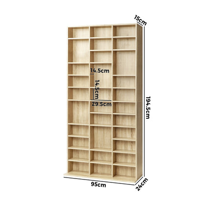 Oikiture Bookcase Bookshelf 1044 CD/DVD Rack Wooden Shelving Unit Display Shelf-Bookcases &amp; Shelves-PEROZ Accessories