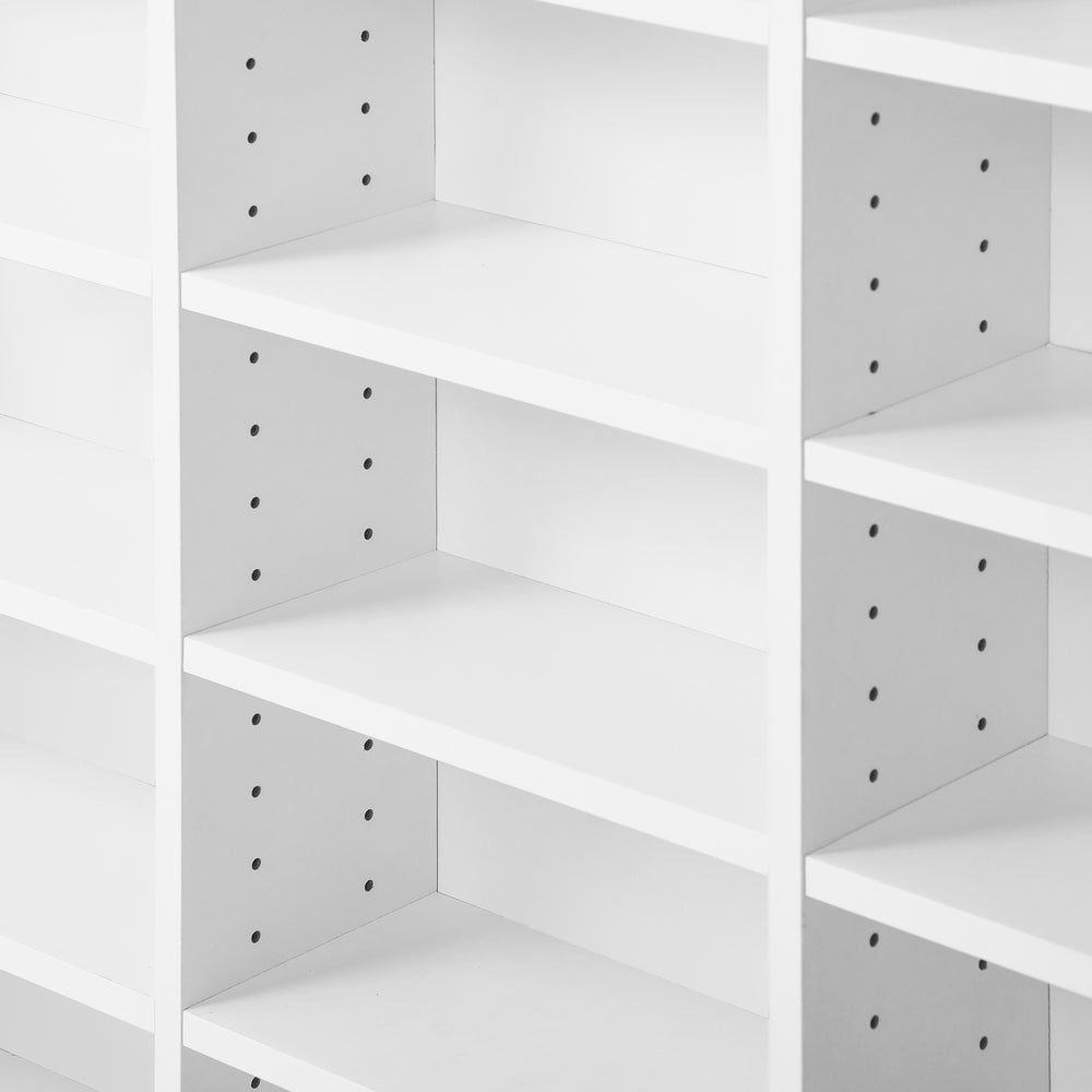 Oikiture Bookcase Bookshelf 1044 CD/DVD Rack Wooden Shelving Unit Display Shelf-White-Bookcases &amp; Shelves-PEROZ Accessories