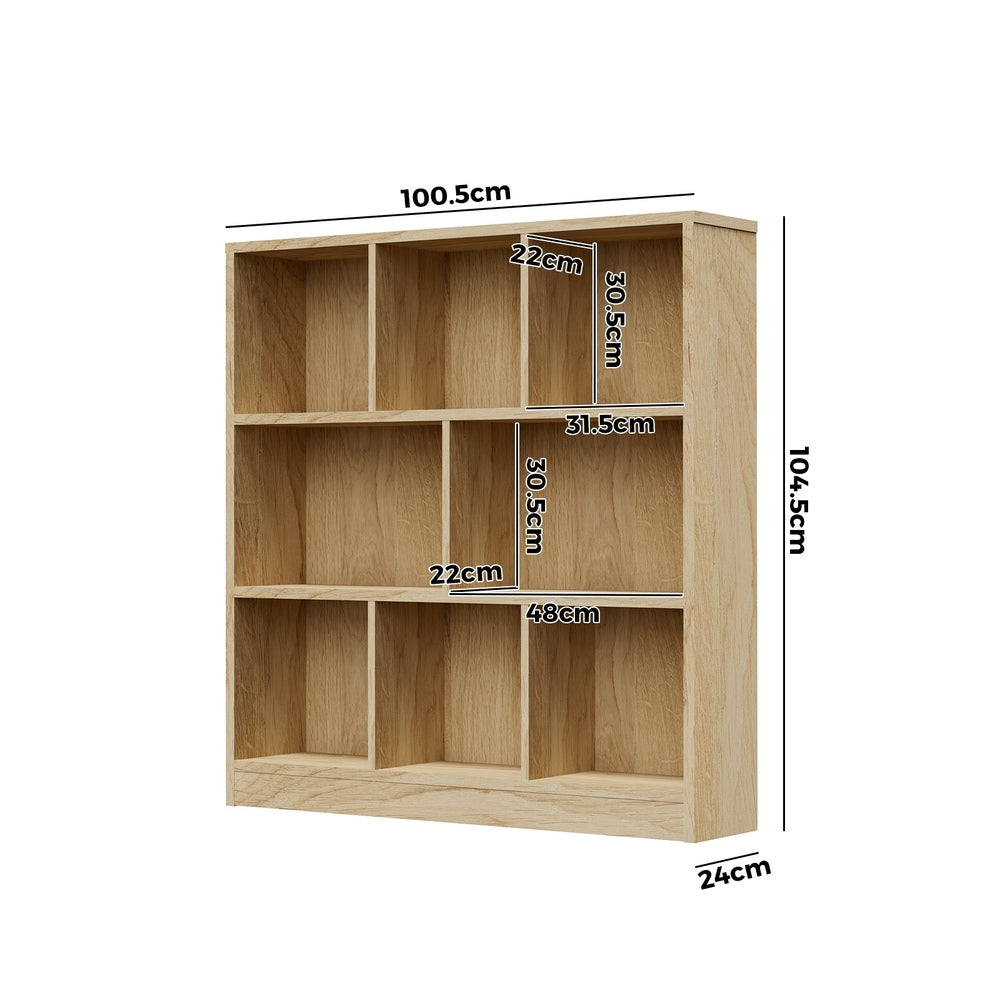 Oikiture Bookshelf Display Shelves Unit Storage Organizer Natural-Display Shelf-PEROZ Accessories