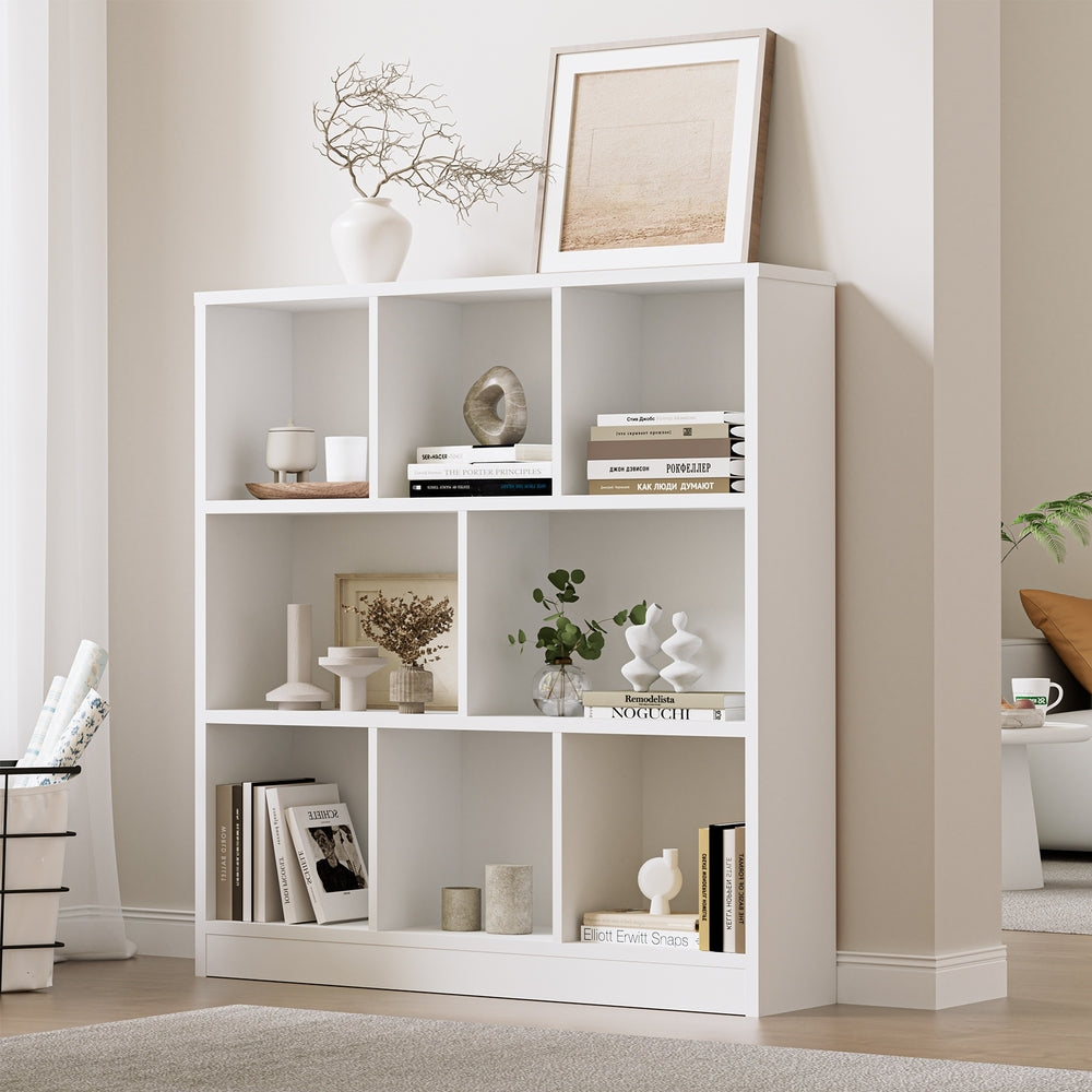 Oikiture Bookshelf Display Shelves Unit Storage Organizer White-Display Shelf-PEROZ Accessories