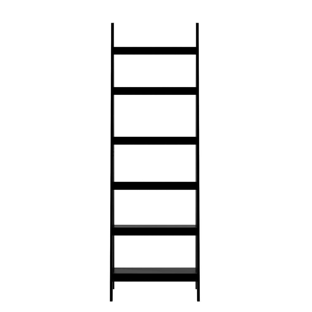 Oikiture Corner Ladder Shelf 6-Tier Display Rack Black-Bookshelf-PEROZ Accessories