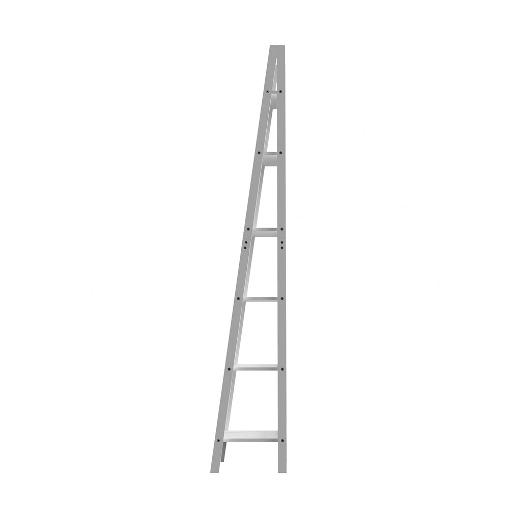 Oikiture Corner Ladder Shelf 6-Tier Display Rack White-Bookshelf-PEROZ Accessories