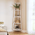 Oikiture Corner Ladder Shelf 5-Tier Display Shelf White-Bookshelf-PEROZ Accessories