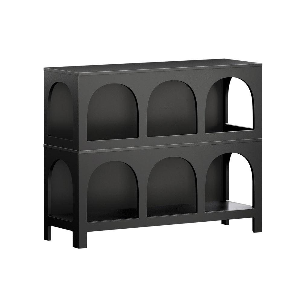 Oikiture Display Shelf Storage Stand Bookshelf Black-Bookshelf-PEROZ Accessories