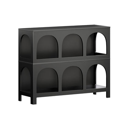 Oikiture Display Shelf Storage Stand Bookshelf Black-Bookshelf-PEROZ Accessories