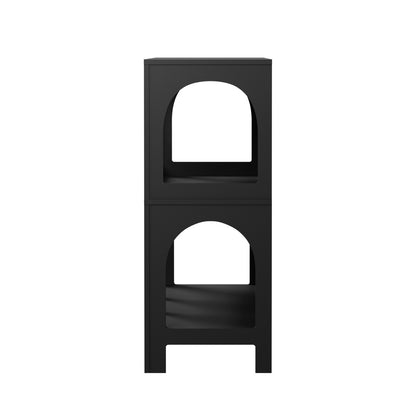 Oikiture Display Shelf Storage Stand Bookshelf Black-Bookshelf-PEROZ Accessories