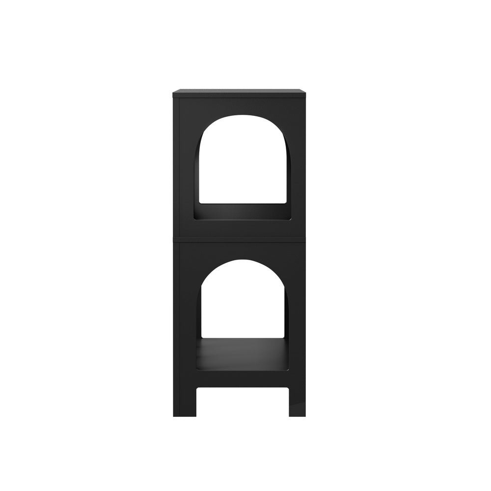 Oikiture Display Shelf Storage Stand Bookshelf Black-Bookshelf-PEROZ Accessories