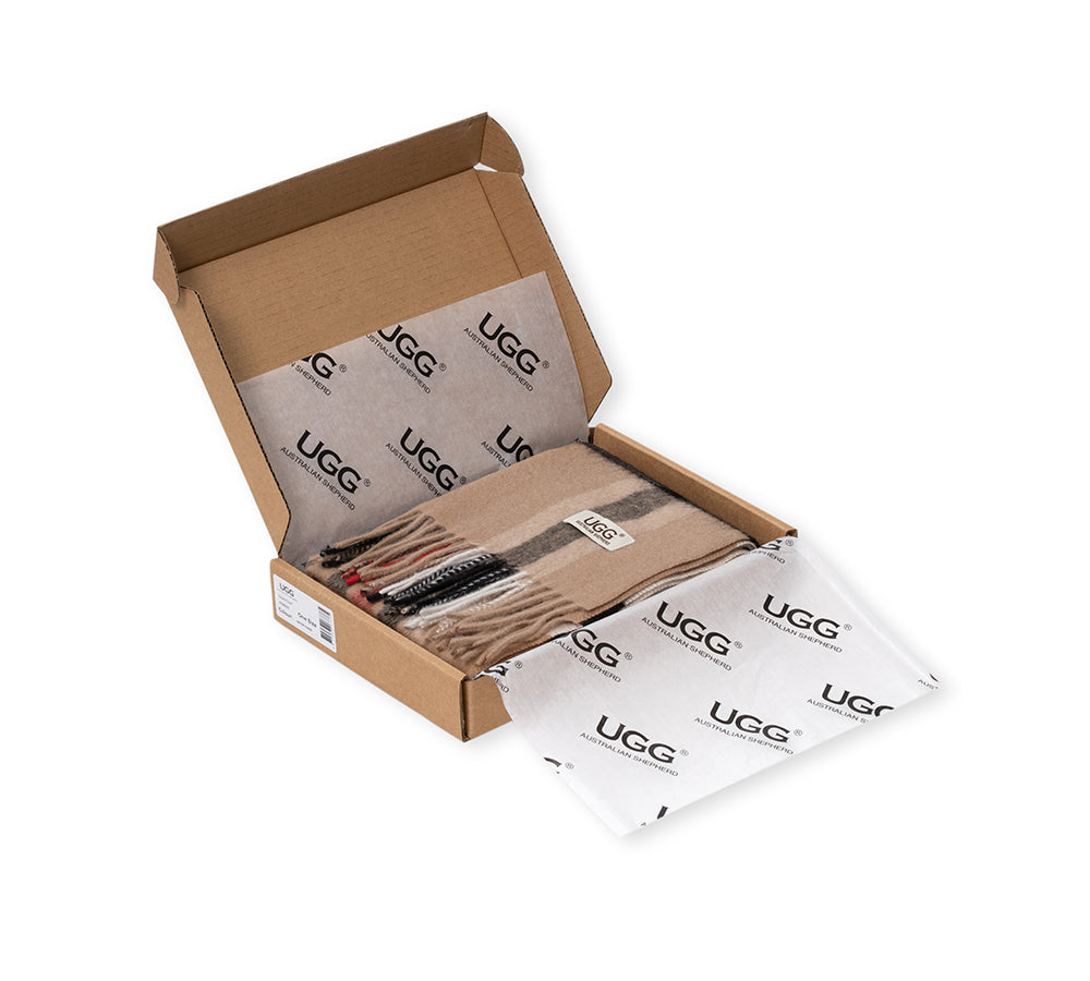 AUSTRALIAN SHEPHERD  100% Wool Check Scarf Solara