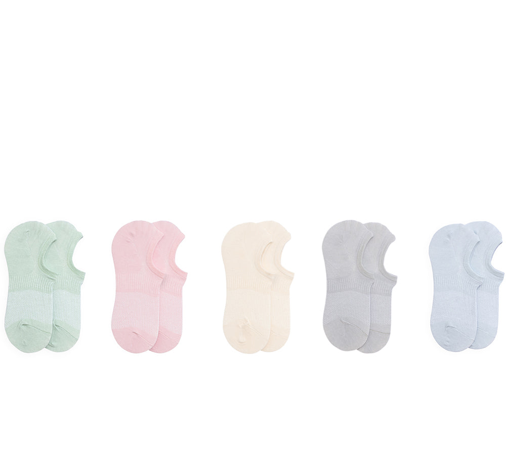 EVERAU  Cotton Ankle Shallow Mouth Fleura Socks One Pair