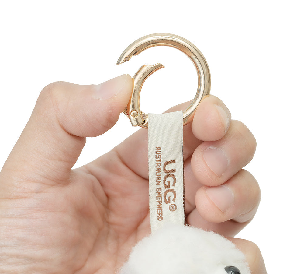 AUSTRALIAN SHEPHERD  UGG Keychain Fluffy Alpaca MooMoo