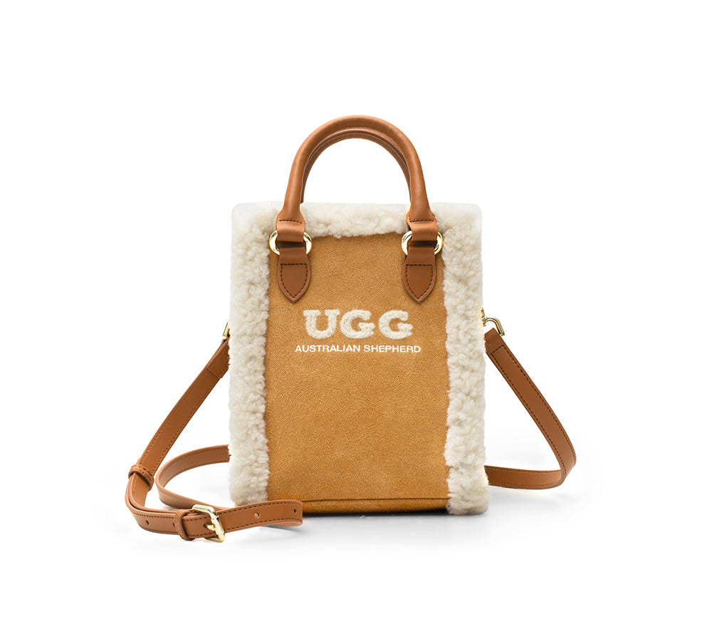 AUSTRALIAN SHEPHERD® Women Fluffy Wool Adjustable Strap Over Shoulder Charlie Bag-PEROZ Accessories