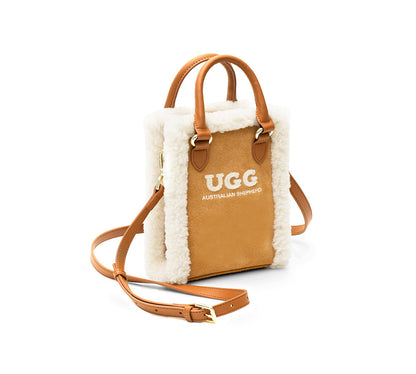 AUSTRALIAN SHEPHERD® Women Fluffy Wool Adjustable Strap Over Shoulder Charlie Bag-PEROZ Accessories