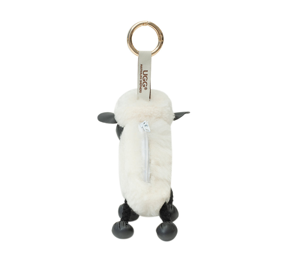 AUSTRALIAN SHEPHERD  UGG Wool Sheep Plush Keychain Woola Purse