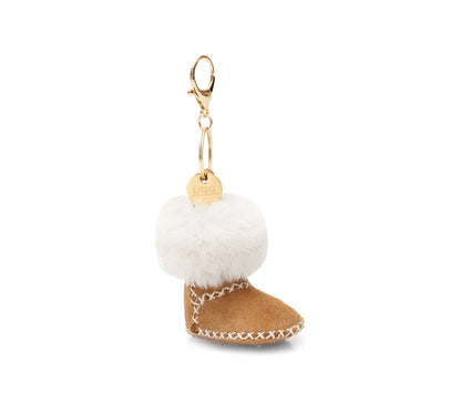 AUSTRALIAN SHEPHERD UGG Boot Fluffy Sheepskin Wool Keyring Boris-keyring-PEROZ Accessories