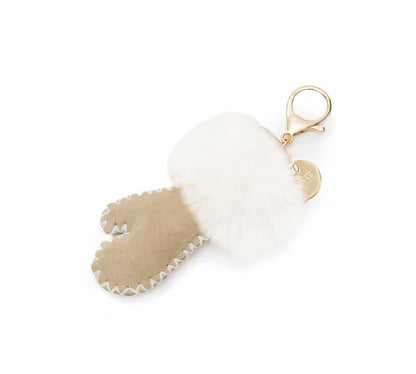 AUSTRALIAN SHEPHERD  UGG Glove Fluffy Sheepskin Wool Keyring