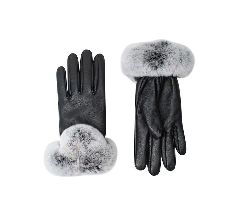 AUSTRALIAN SHEPHERD® Ladies Gloves Leather Fluffy Lennon Gloves-PEROZ Accessories