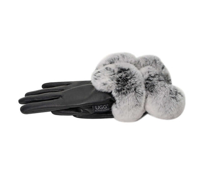 AUSTRALIAN SHEPHERD® Ladies Gloves Leather Fluffy Lennon Gloves-PEROZ Accessories