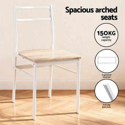 Artiss Dining Table and Chairs Set 5pcs Foldable Kitchen Furniture Natural White-Furniture > Dining > Dining Set-PEROZ Accessories