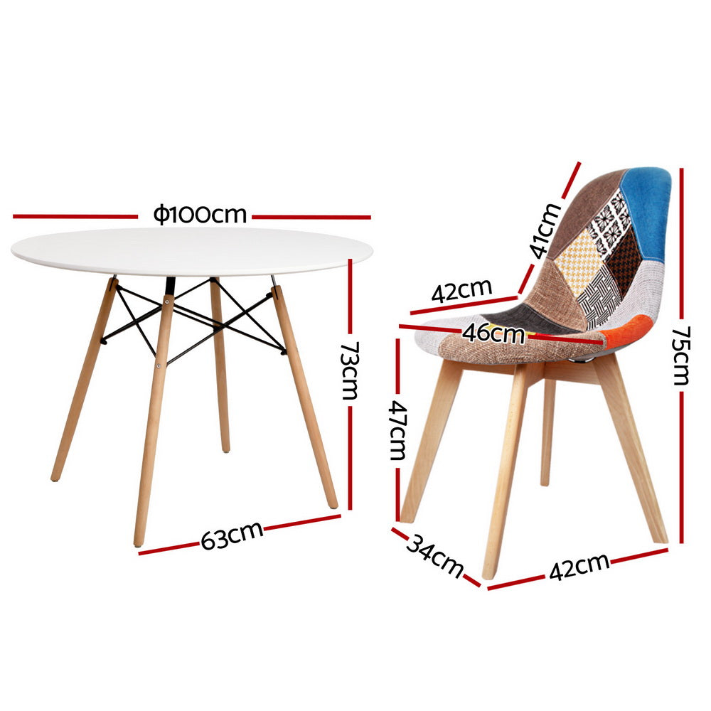 1 Artiss Dining Table and 4 Chairs Set DSW White-Furniture &gt; Dining &gt; Dining Set-PEROZ Accessories