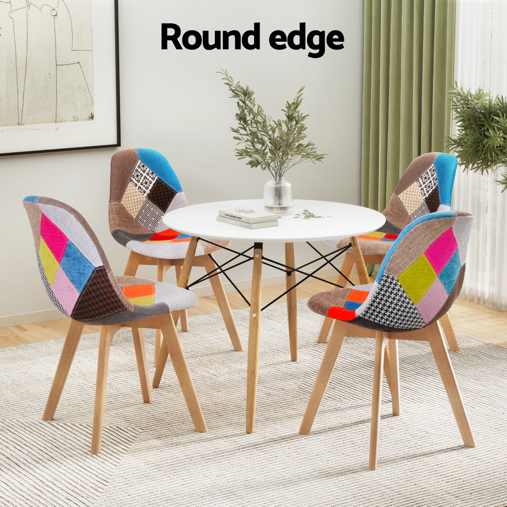 1 Artiss Dining Table and 4 Chairs Set DSW White-Furniture &gt; Dining &gt; Dining Set-PEROZ Accessories