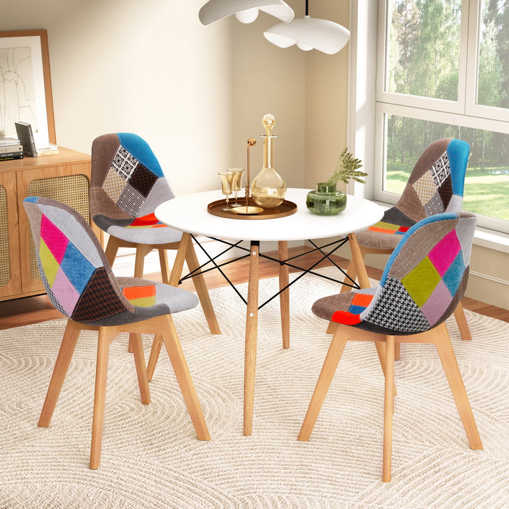 1 Artiss Dining Table and 4 Chairs Set DSW White-Furniture &gt; Dining &gt; Dining Set-PEROZ Accessories