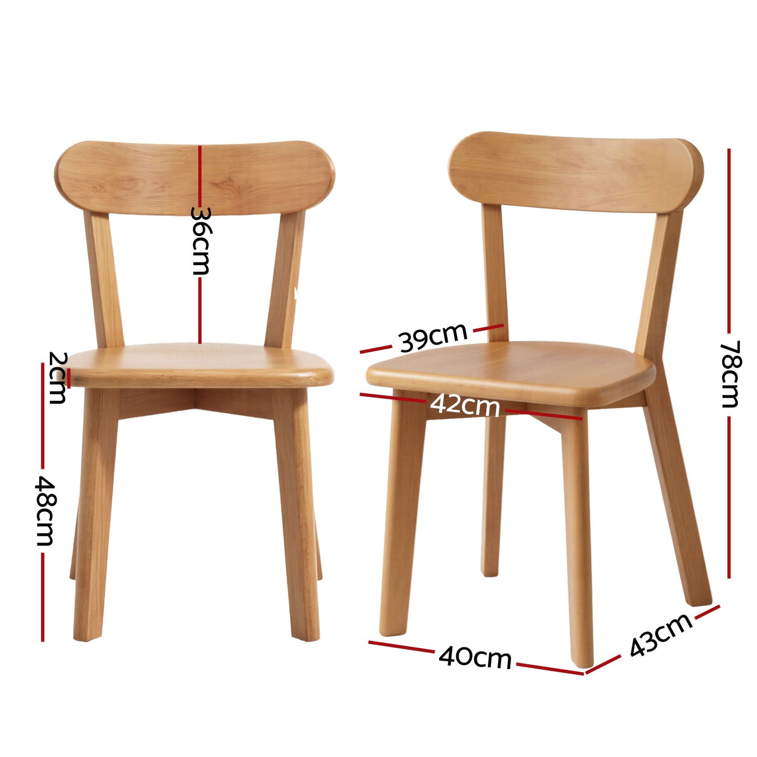 1 Artiss Dining Table and 4 Chairs Set Natural Timber