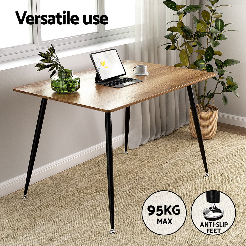 1 Artiss Dining Table and 4 Chairs Set Grey Metal-Furniture &gt; Dining &gt; Dining Set-PEROZ Accessories