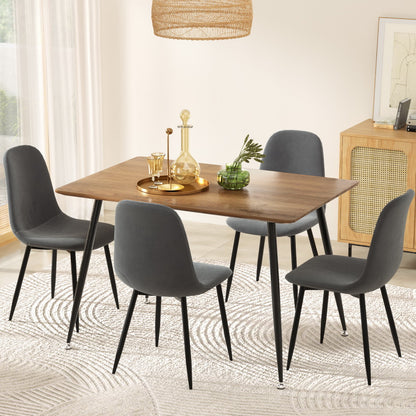 1 Artiss Dining Table and 4 Chairs Set Grey Metal-Furniture &gt; Dining &gt; Dining Set-PEROZ Accessories