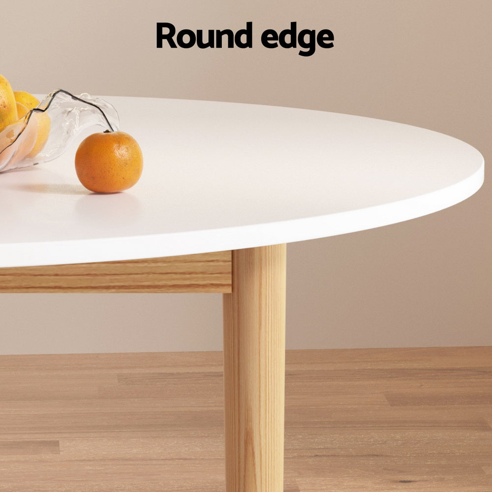 1 Artiss Dining Table and 4 Chairs Set White Wood-Furniture &gt; Dining &gt; Dining Set-PEROZ Accessories