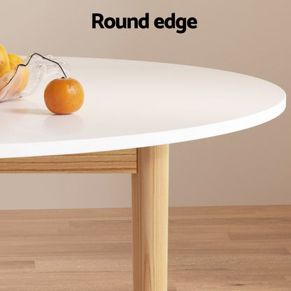 1 Artiss Dining Table and 4 Chairs Set White Grey-Furniture &gt; Dining &gt; Dining Set-PEROZ Accessories