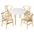 1 Artiss Dining Table and 4 Chairs Set Wishbone Wood-Furniture > Dining > Dining Set-PEROZ Accessories