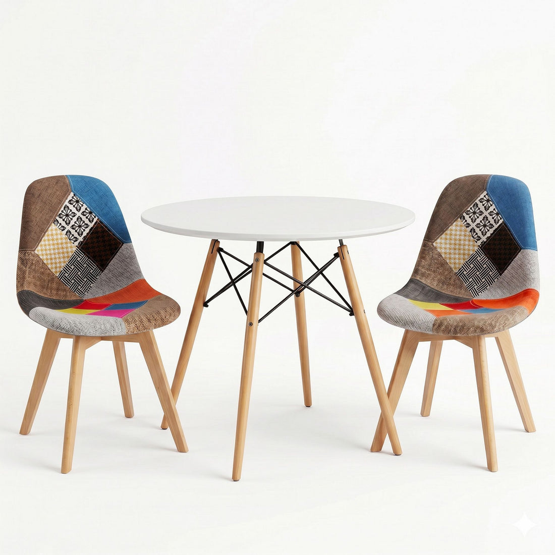 Artiss Dining Table and Chairs Set 3PCS Round 2 Seater Dining Set for Kitchen, Apartment, Dining Room White-Furniture > Dining > Dining Set-PEROZ Accessories
