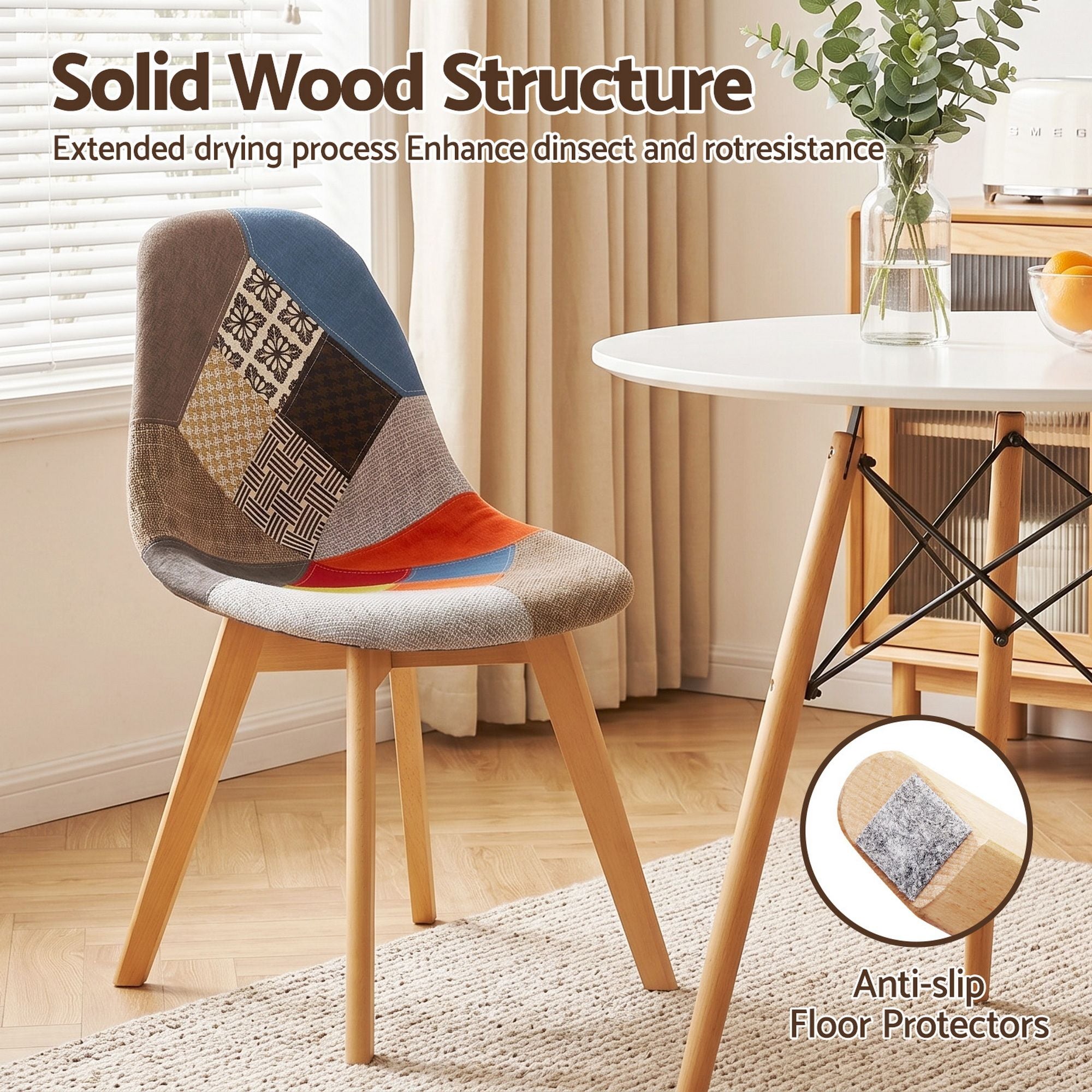 Artiss Dining Table and Chairs Set 3PCS Round 2 Seater Dining Set for Kitchen, Apartment, Dining Room White