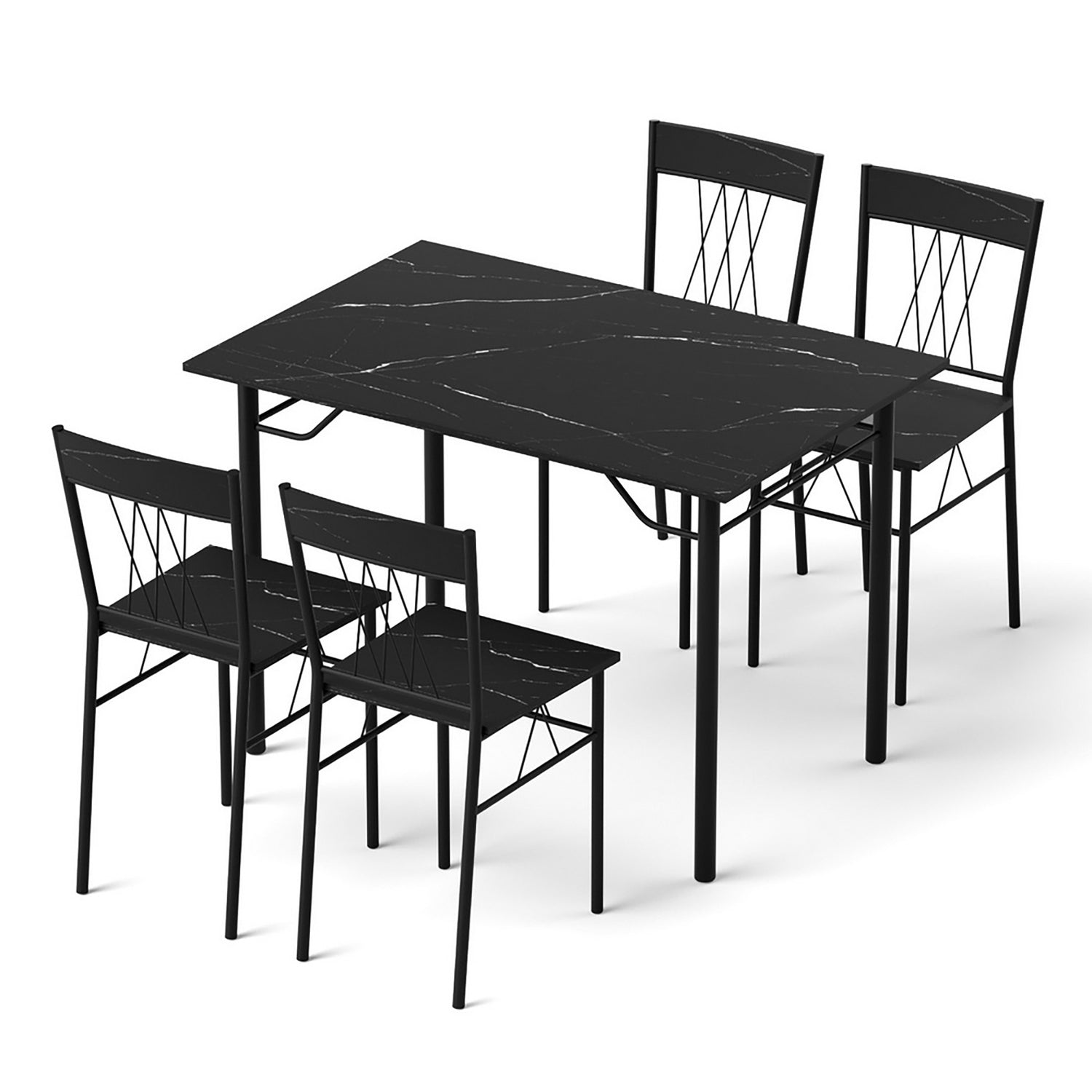 Artiss Dining Table and Chairs Set of 5 Compact Kitchen Furniture Marble Black-Furniture > Dining > Dining Set-PEROZ Accessories