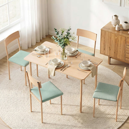 Artiss Dining Table and Chairs Set of 5 Compact Kitchen Furniture Natural Light Green