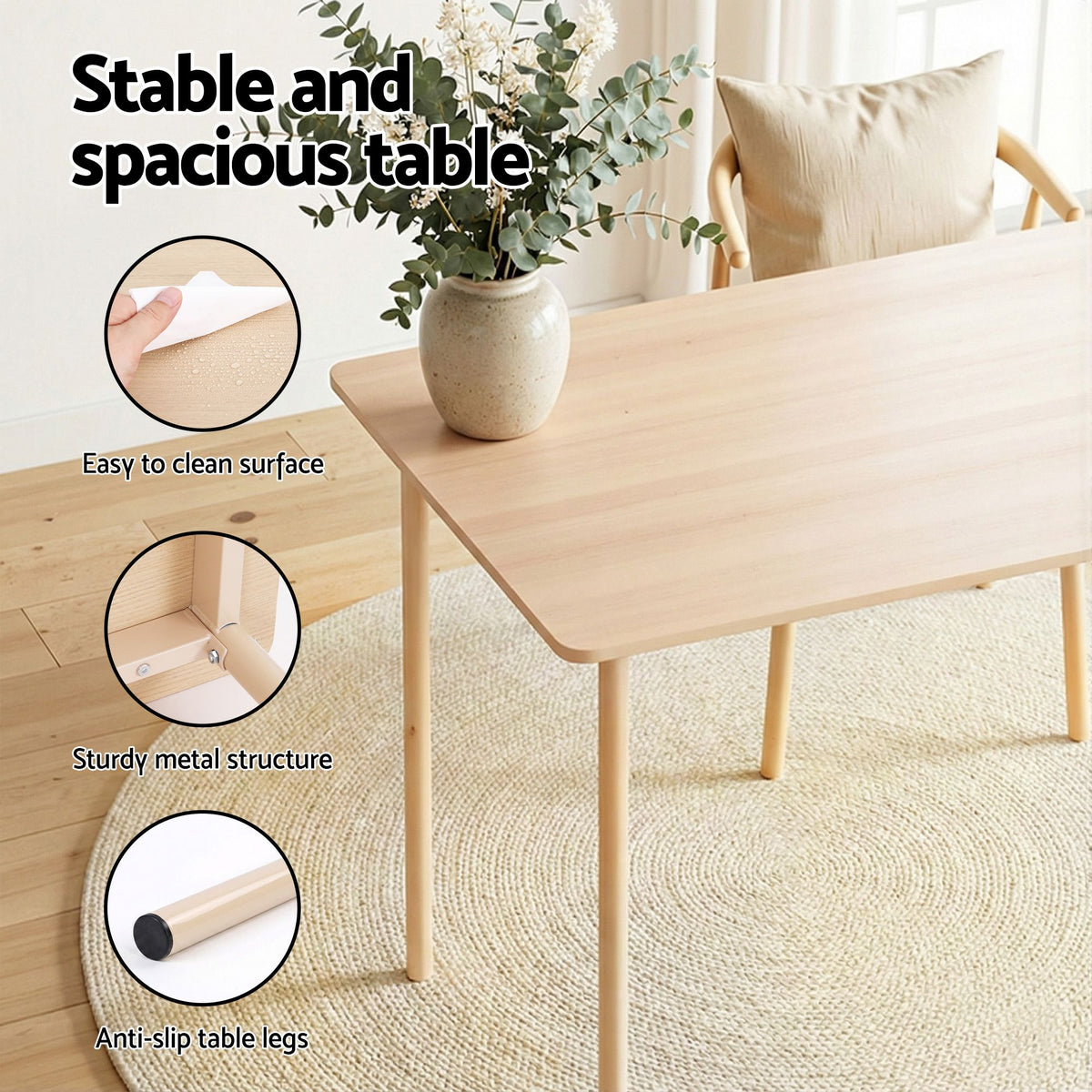 Artiss Dining Table and Chairs Set of 5 Compact Kitchen Furniture Natural Light Green