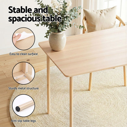 Artiss Dining Table and Chairs Set of 5 Compact Kitchen Furniture Natural Light Green