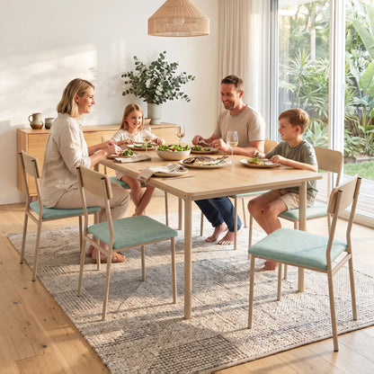 Artiss Dining Table and Chairs Set of 5 Compact Kitchen Furniture Natural Light Green