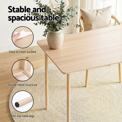 Artiss Dining Table and Chairs Set of 5 Compact Kitchen Furniture Natural Beige-Furniture > Dining > Dining Set-PEROZ Accessories
