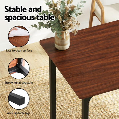 Artiss Dining Table and Chairs Set of 4 Storage Bench Kitchen Furniture Walnut-Furniture > Dining > Dining Set-PEROZ Accessories