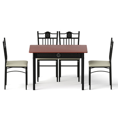Artiss Dining Table and Chairs Set of 5 Compact Kitchen Furniture Upholstered-Furniture > Dining > Dining Set-PEROZ Accessories
