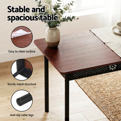 Artiss Dining Table and Chairs Set of 5 Compact Kitchen Furniture Upholstered-Furniture > Dining > Dining Set-PEROZ Accessories