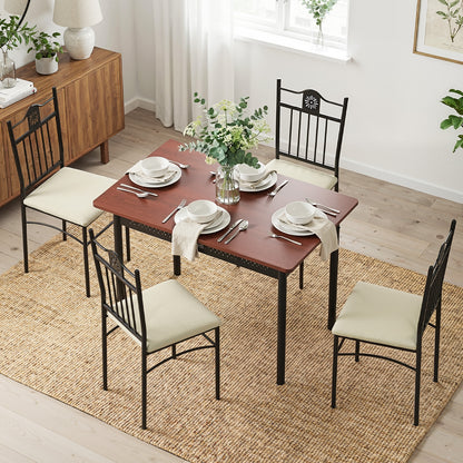 Artiss Dining Table and Chairs Set of 5 Compact Kitchen Furniture Upholstered-Furniture > Dining > Dining Set-PEROZ Accessories