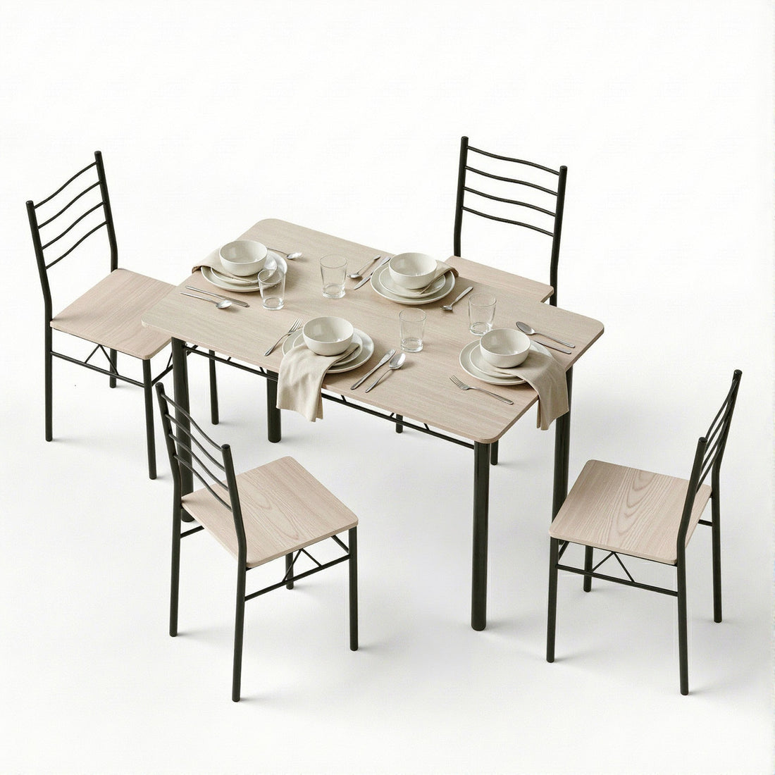 Artiss Dining Table and Chairs Set of 5 Compact Kitchen Furniture Modern Oak-Furniture > Dining > Dining Set-PEROZ Accessories