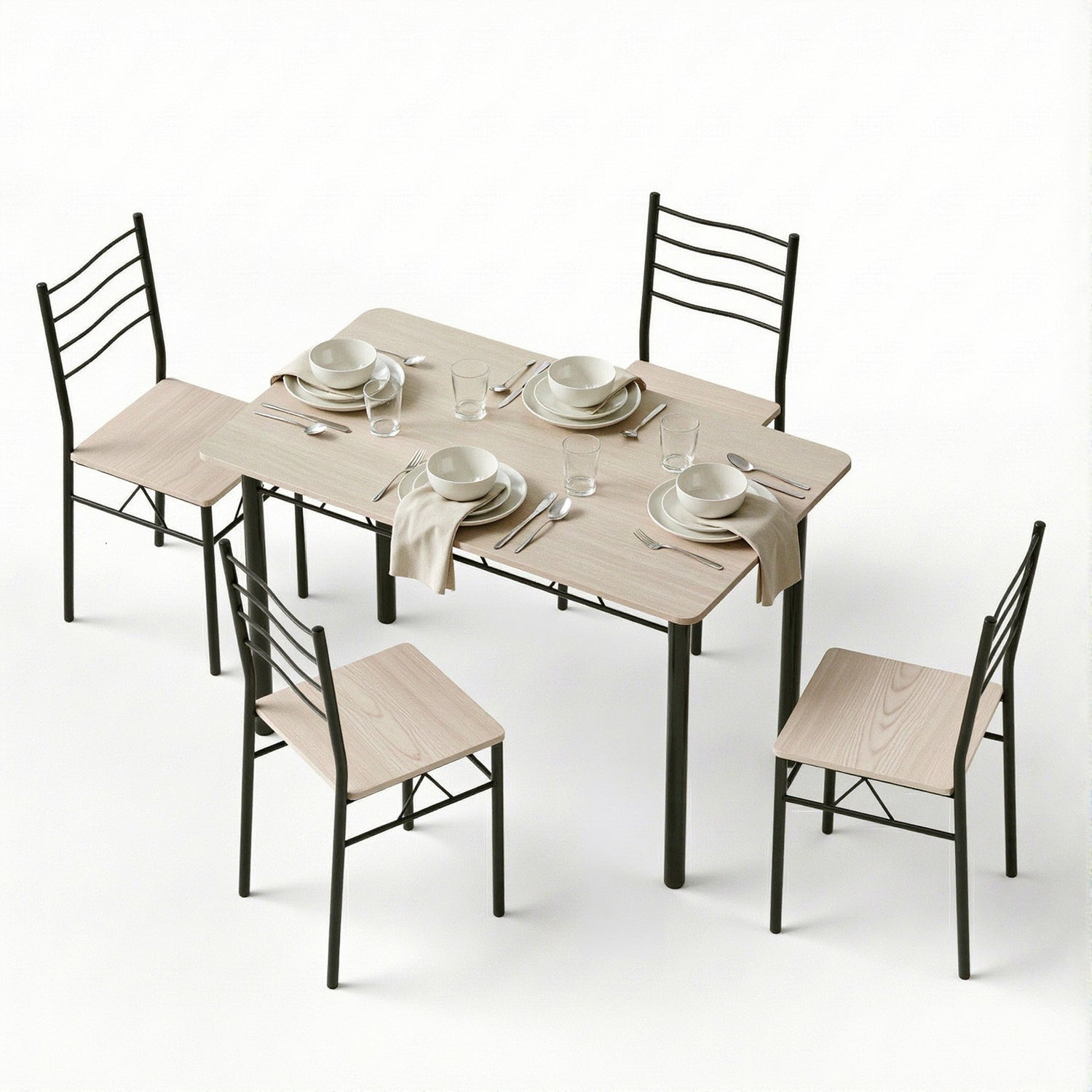 Artiss Dining Table and Chairs Set of 5 Compact Kitchen Furniture Modern Oak-Furniture > Dining > Dining Set-PEROZ Accessories