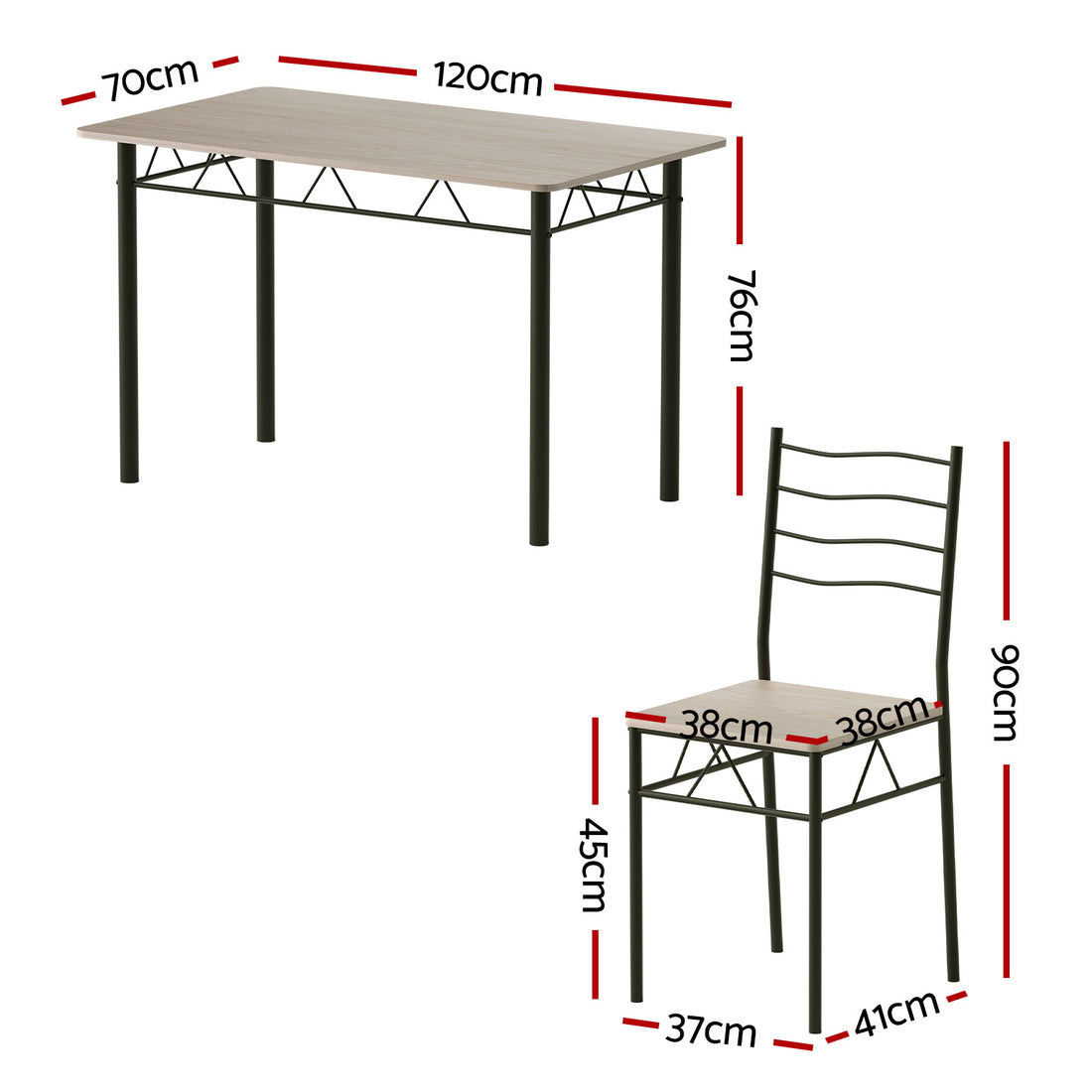 Artiss Dining Table and Chairs Set of 5 Compact Kitchen Furniture Modern Oak-Furniture > Dining > Dining Set-PEROZ Accessories