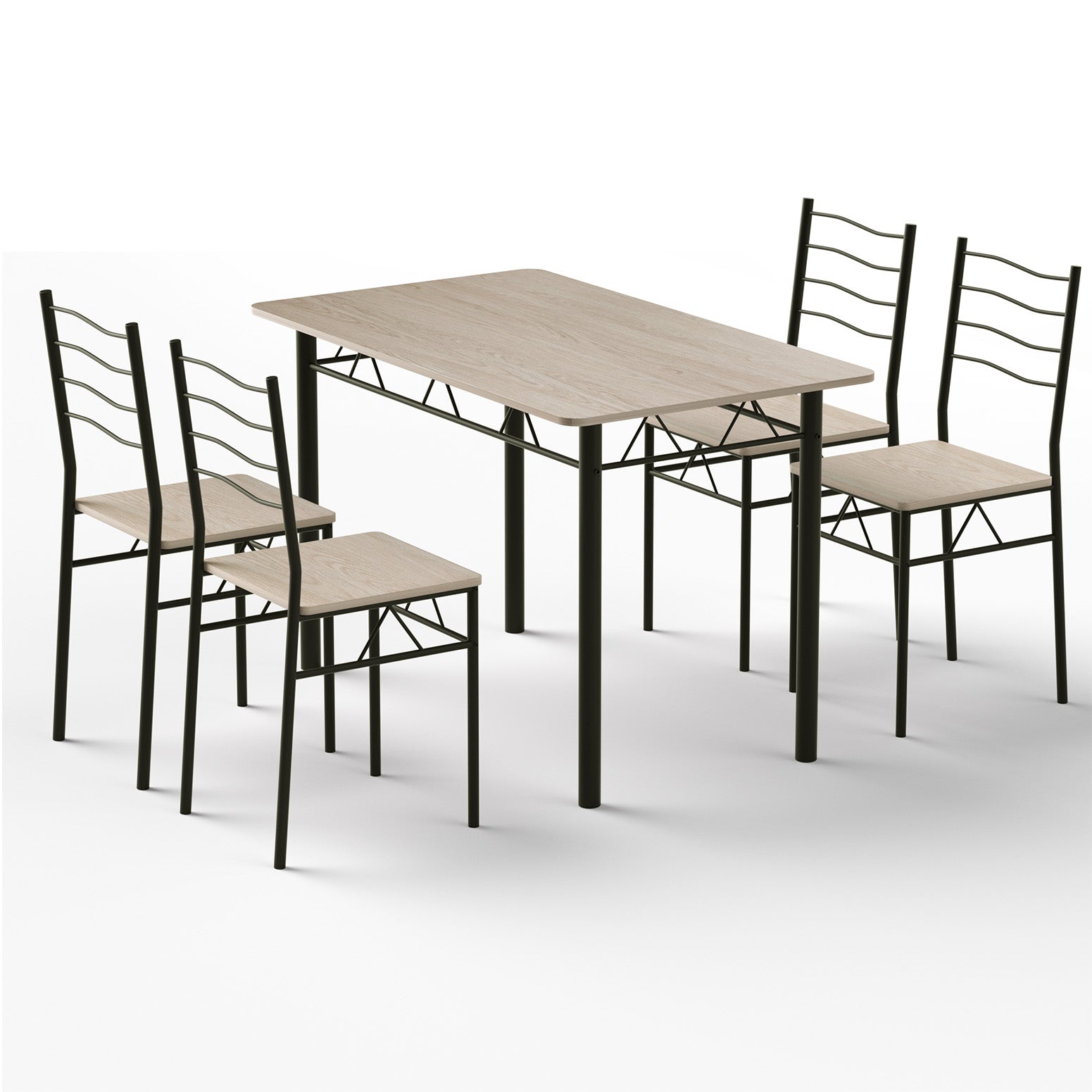 Artiss Dining Table and Chairs Set of 5 Compact Kitchen Furniture Modern Oak-Furniture > Dining > Dining Set-PEROZ Accessories