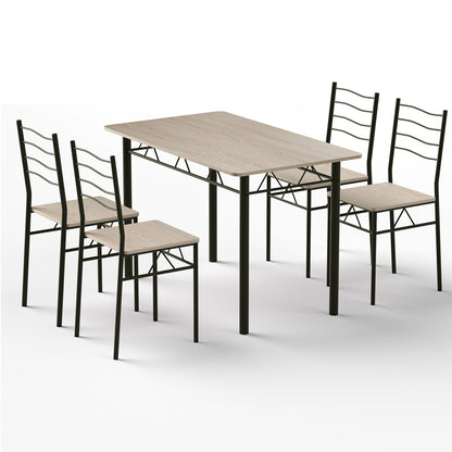 Artiss Dining Table and Chairs Set of 5 Compact Kitchen Furniture Modern Oak-Furniture > Dining > Dining Set-PEROZ Accessories