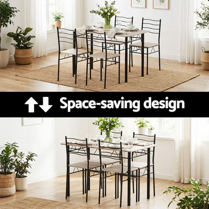 Artiss Dining Table and Chairs Set of 5 Compact Kitchen Furniture Modern Oak-Furniture > Dining > Dining Set-PEROZ Accessories